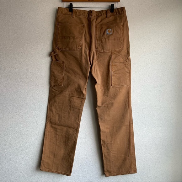 Carhartt Mens Relaxed Fit Utility Work Canvas Pants in Brown - Picture 4 of 12